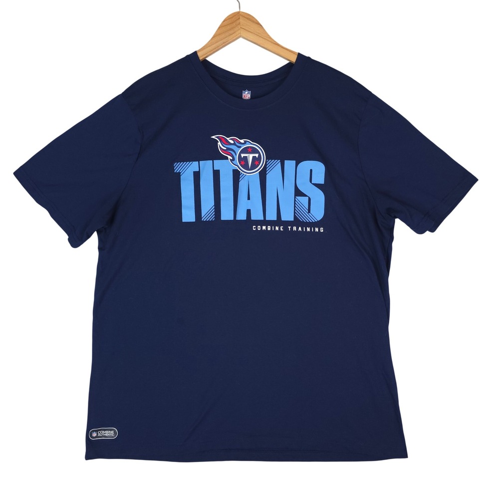 NFL‎ Team Apparel Tennessee Titans T-Shirt Mens XXL Navy Blue Combine Training